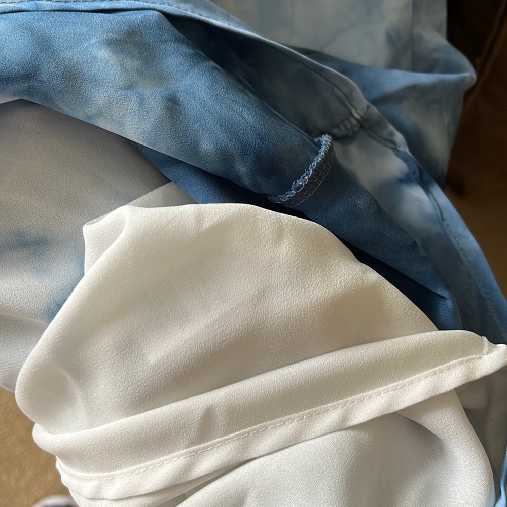 Lulu's Blue and White Tie-Dye Slip Mini Dress - Picture 3 of 6
